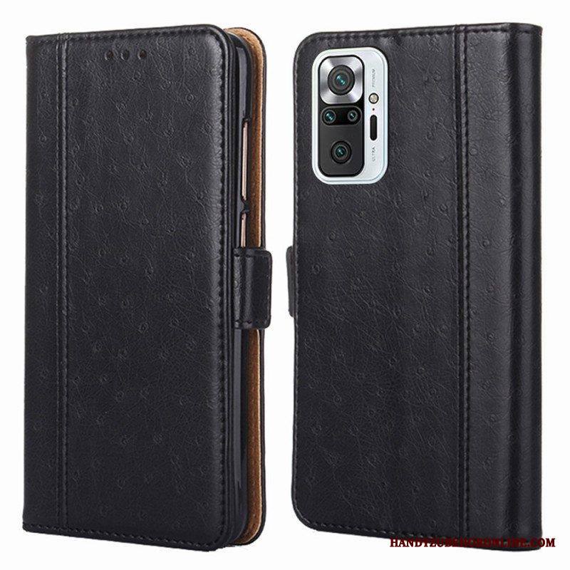 Kotelot Xiaomi Redmi Note 10 Pro Kaksivärinen Strutsin Ihon Rakenne