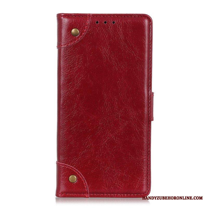 Kotelot Xiaomi Redmi Note 11 Pro / 11 Pro 5G Tyylikkäät Nappan Nahkaiset Vintage-niitit