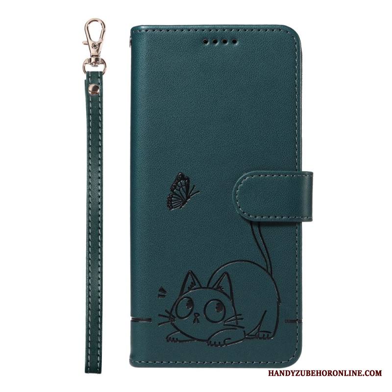 Kotelot Xiaomi Redmi Note 14 4g Puhelinkuoret Hauska Kissa Hihnalla