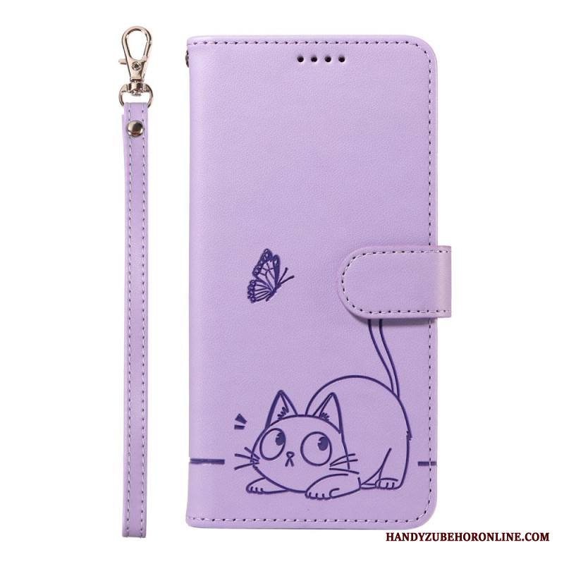 Kotelot Xiaomi Redmi Note 14 4g Puhelinkuoret Hauska Kissa Hihnalla