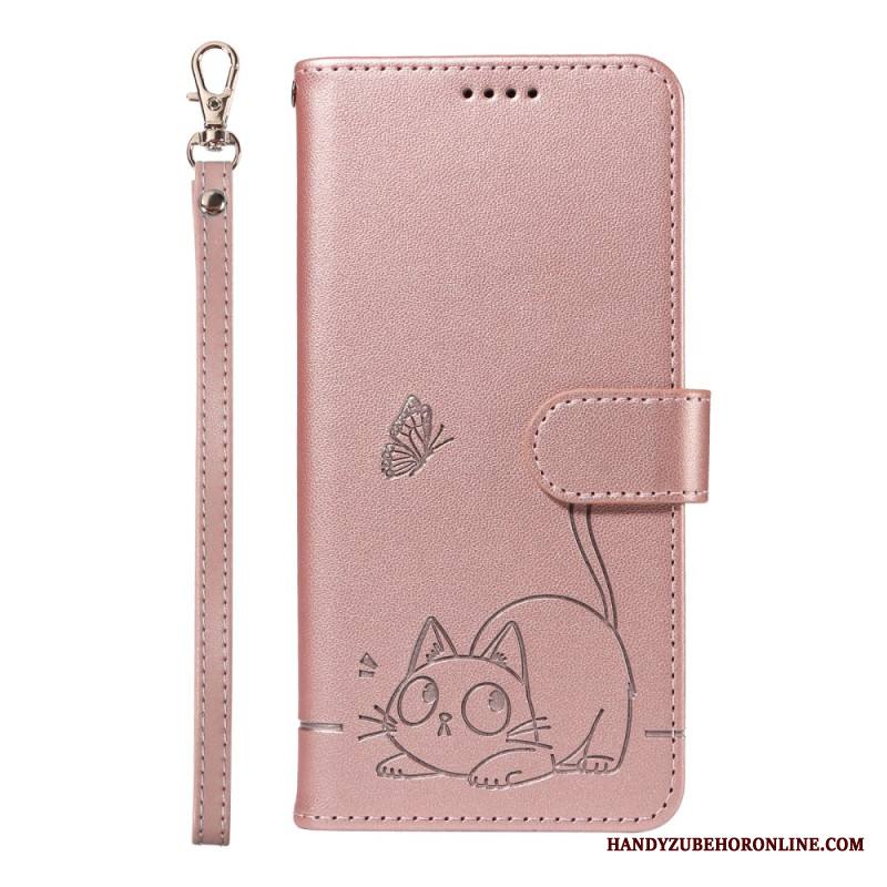 Kotelot Xiaomi Redmi Note 14 4g Puhelinkuoret Hauska Kissa Hihnalla