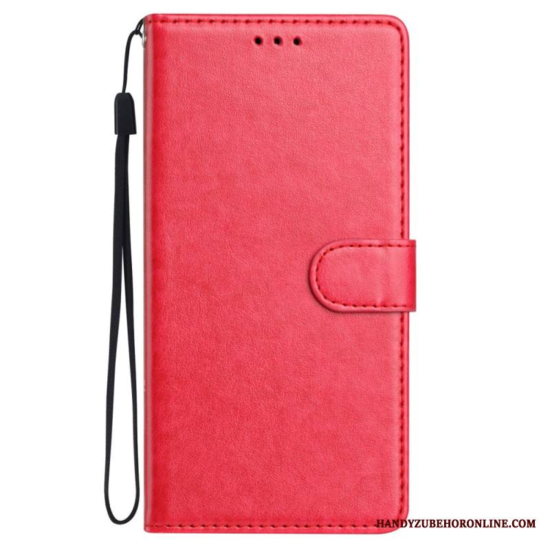 Kotelot Xiaomi Redmi Note 14 5g Yksivärinen Nahkakuvio Ja Hihna