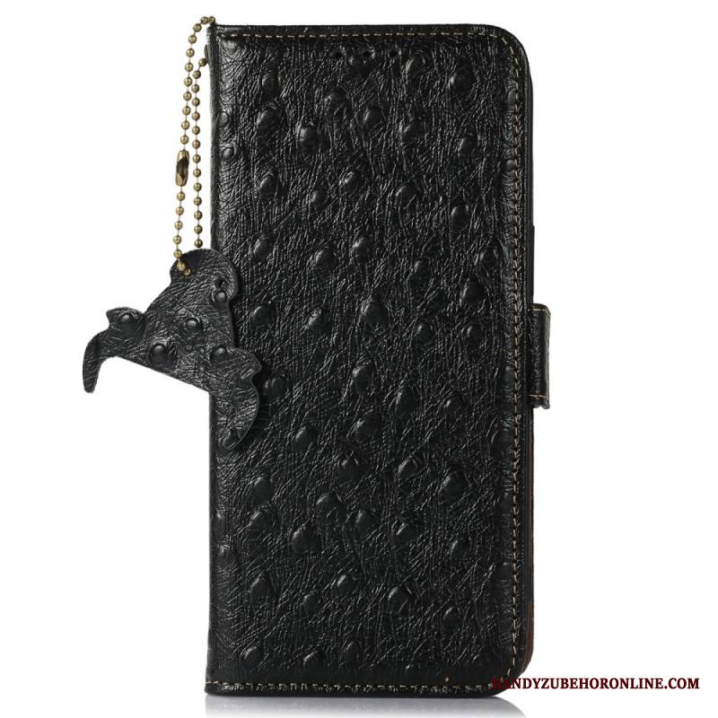 Kotelot Xiaomi Redmi Note 14 Pro 4g Rfid-suojattu Strutsikuvioinen Nahka