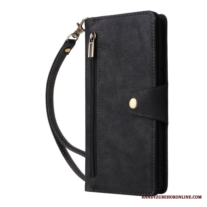 Kotelot Xiaomi Redmi Note 14 Pro 4g Vetoketjullinen Lompakko Hihnalla Suojakuori