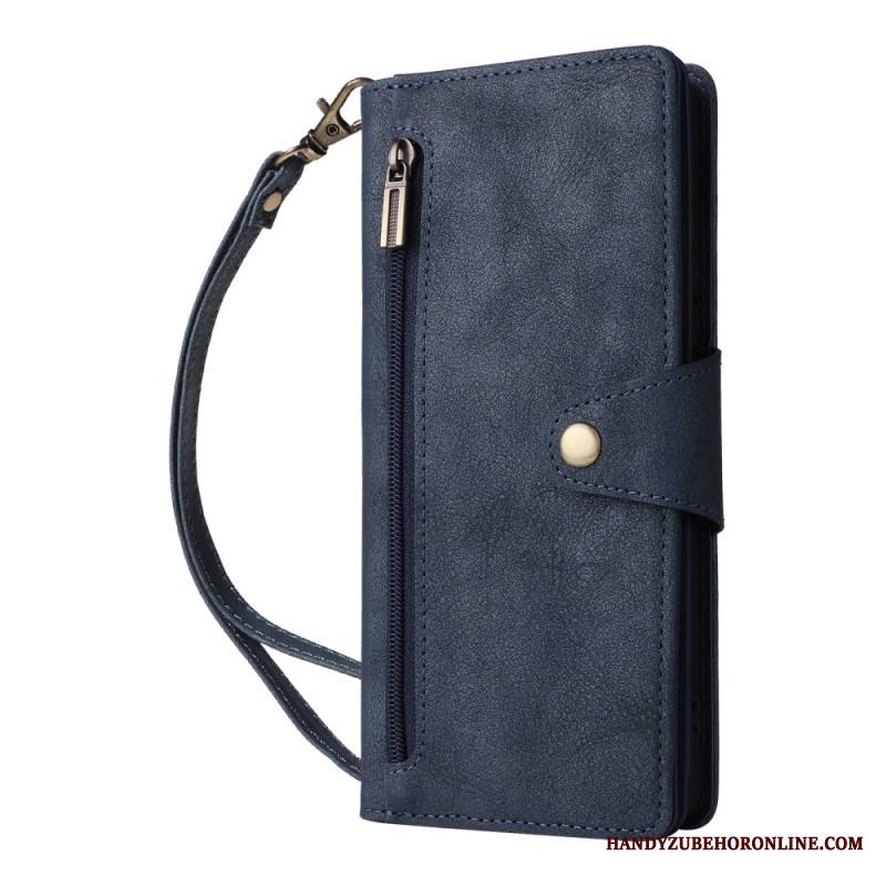 Kotelot Xiaomi Redmi Note 14 Pro 4g Vetoketjullinen Lompakko Hihnalla Suojakuori