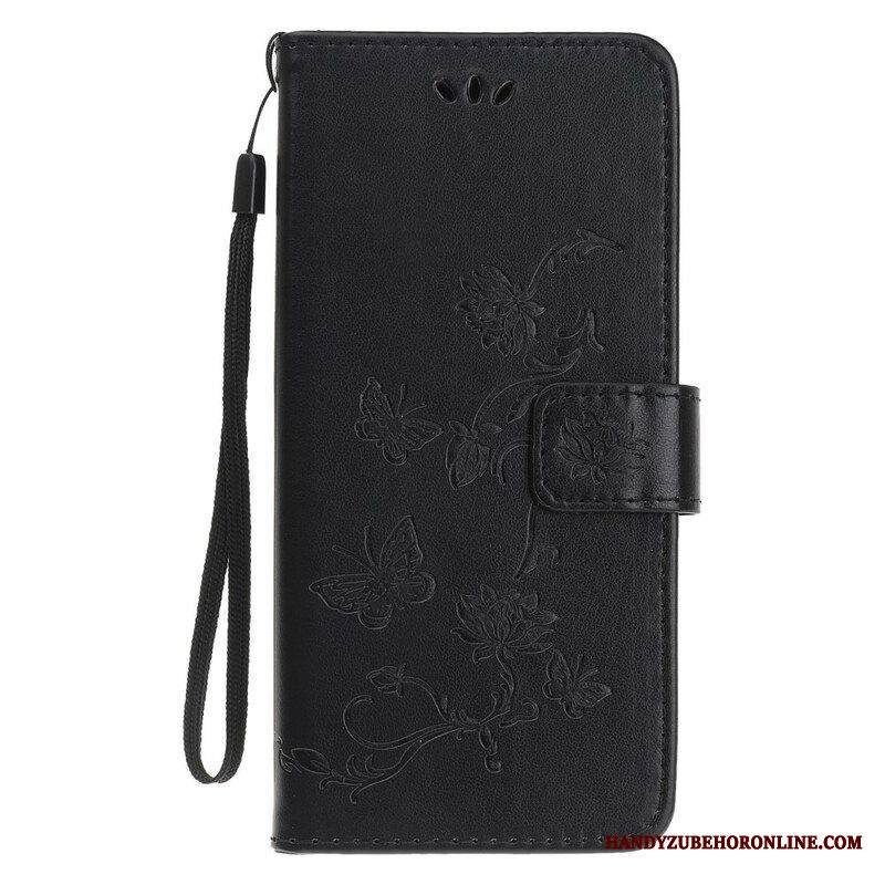 Kotelot iPhone 13 Mini Suojaketju Kuori Perhoset Ja Kukat -hihna