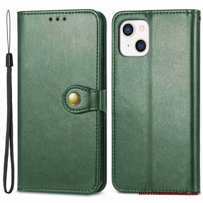 Kotelot iPhone 14 Plus Niittilukitus Ja Hihna