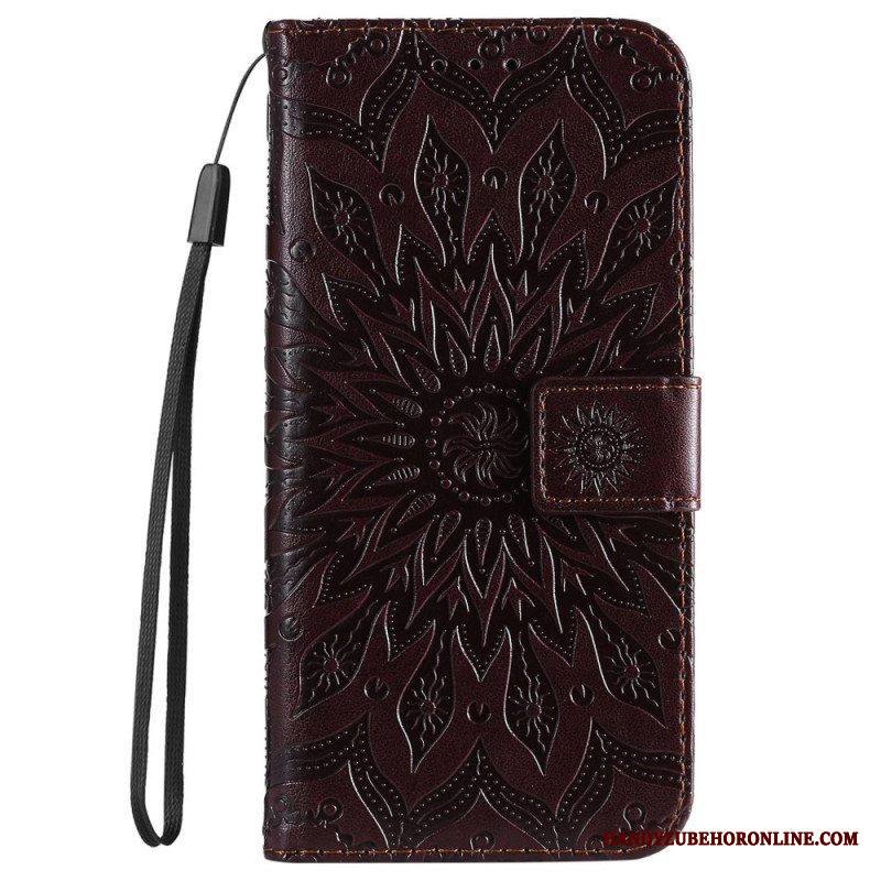 Kotelot iPhone 14 Pro Max Mandala-aurinko Kaulanauhalla