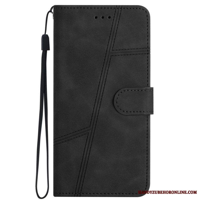 Kotelot iPhone 14 Pro Suojaketju Kuori Strappy Elegance Leather Style