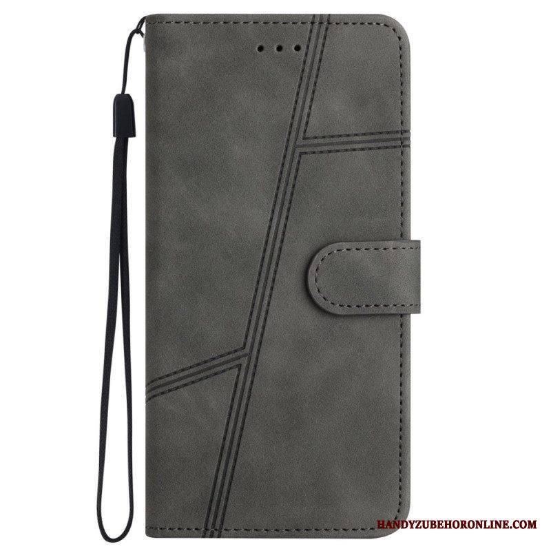 Kotelot iPhone 14 Pro Suojaketju Kuori Strappy Elegance Leather Style