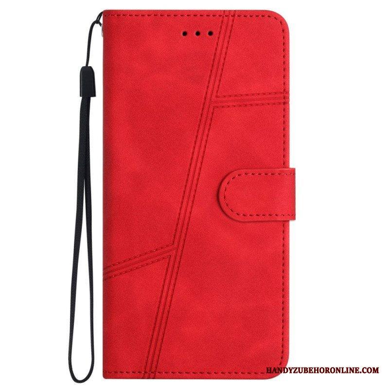 Kotelot iPhone 14 Pro Suojaketju Kuori Strappy Elegance Leather Style