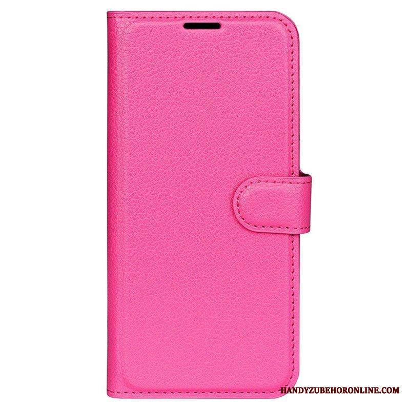 Kotelot iPhone 15 Pro Classic Litchi Faux Leather