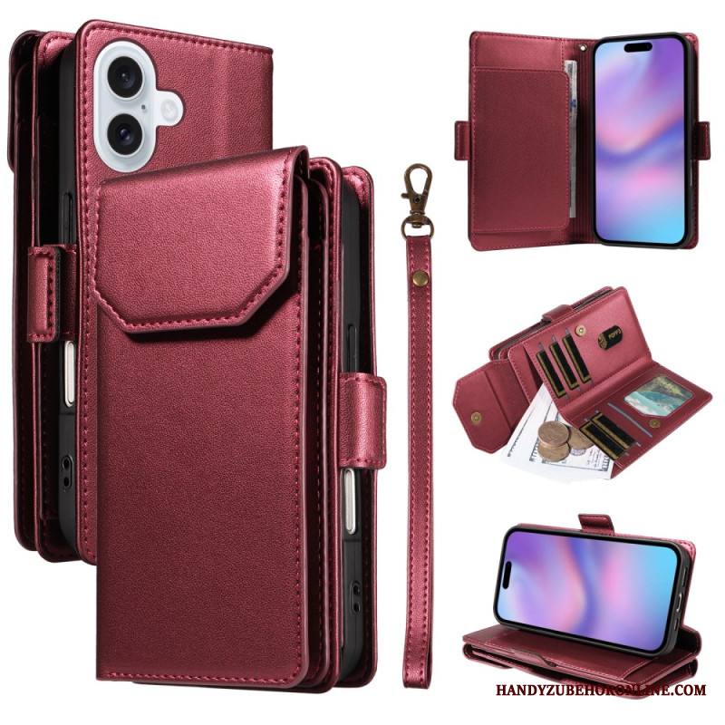 Kotelot iPhone 17 Useita Korttipaikkoja Ja Rannehihna Suojakuori