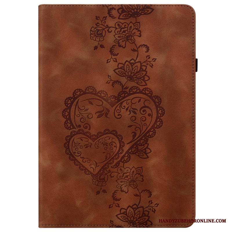 Kuoret Samsung Galaxy Tab S10 Plus Puhelinkuoret Mokkanahkaefekti Sydämet