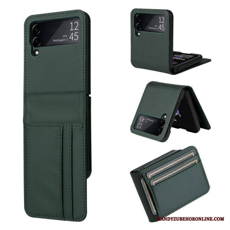 Kuoret Samsung Galaxy Z Flip 4 Kotelot Flip Nahkaefekti Retro-korttikotelo