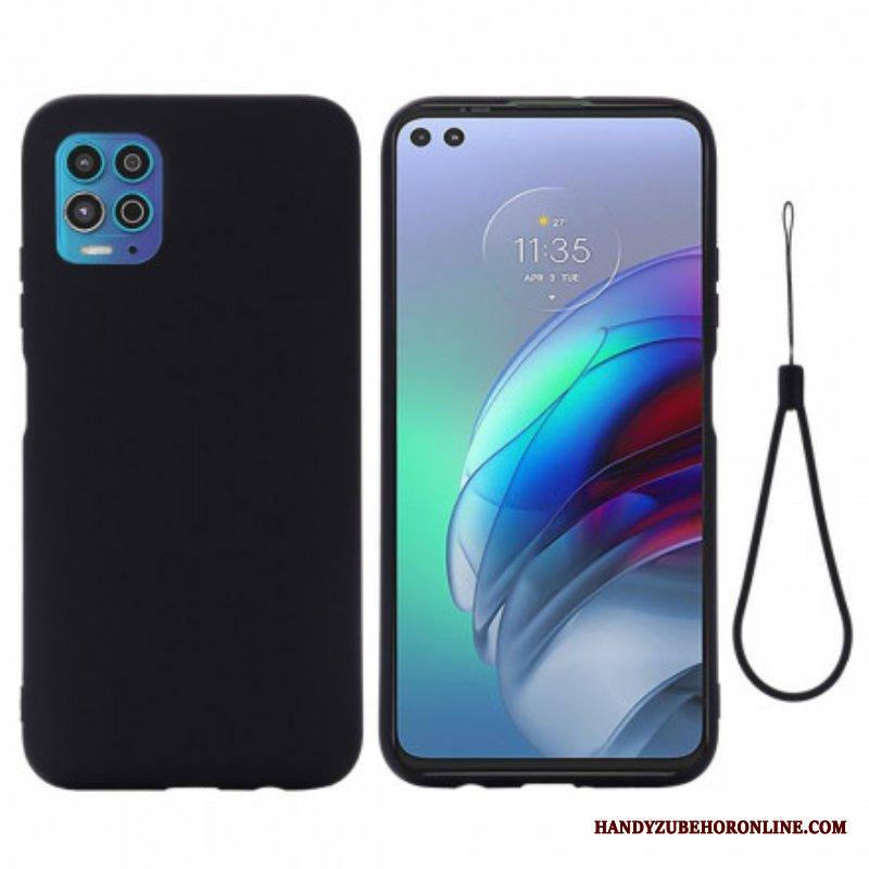 Kuori Moto G100 Nestemäinen Silikoni Kaulanauhalla
