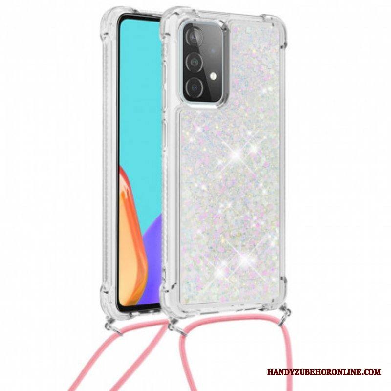 Kuori Samsung Galaxy A52 4G / A52 5G / A52s 5G Paljetteja Kiristysnyörillä