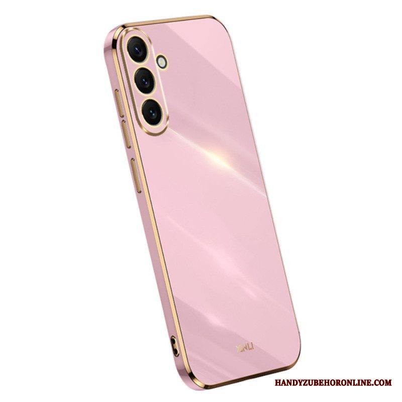 Kuori Samsung Galaxy A54 5G Silikoniset Kultaiset Reunat