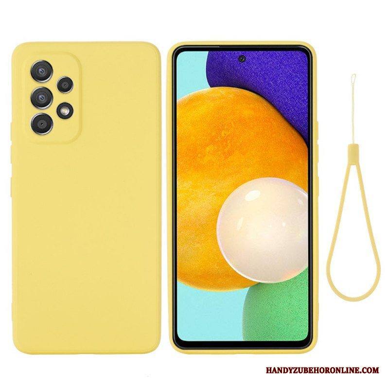 Kuori Samsung Galaxy M53 5G Nestemäinen Silikoni Kaulanauhalla
