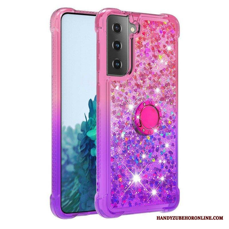Kuori Samsung Galaxy S21 5G Glitter Ring-kiinnike