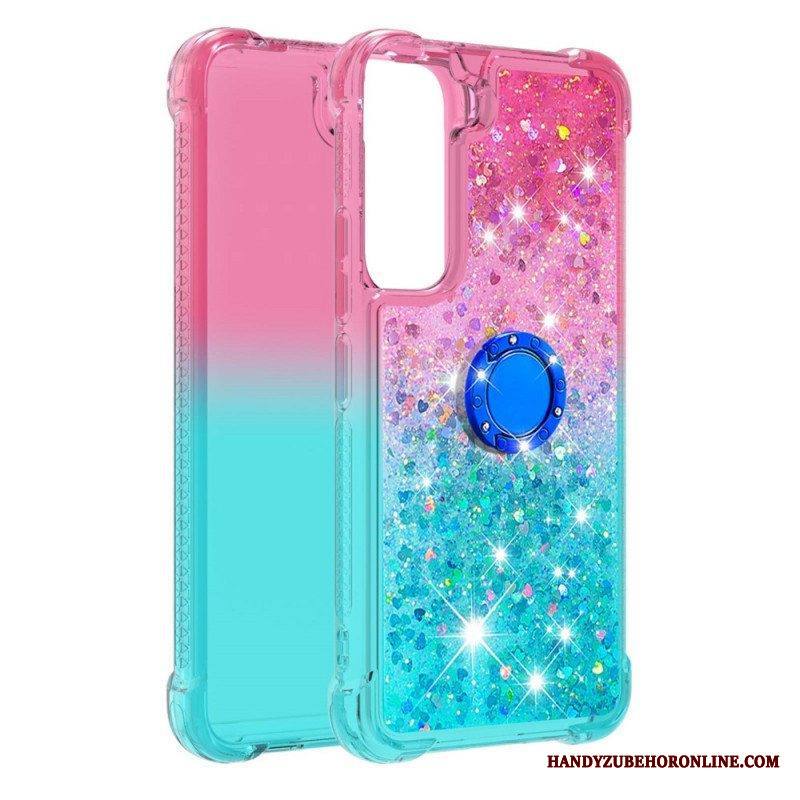 Kuori Samsung Galaxy S22 5G Glitter Ring-kiinnike