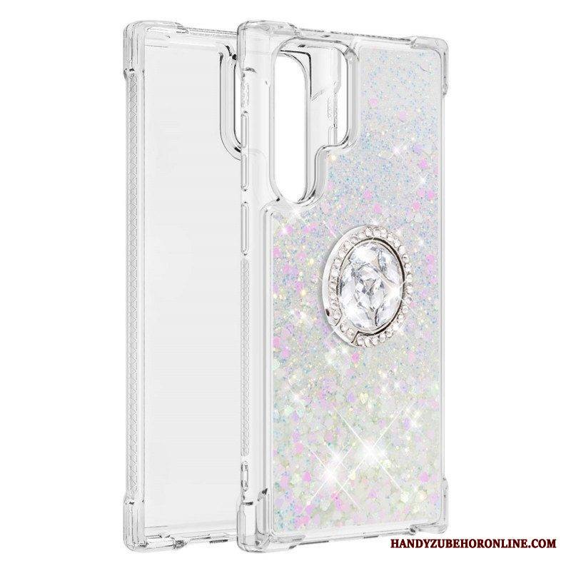 Kuori Samsung Galaxy S22 Ultra 5G Glitter Ring-kiinnike