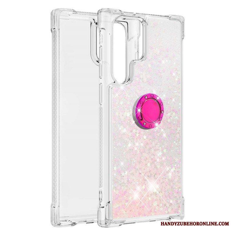 Kuori Samsung Galaxy S22 Ultra 5G Glitter Ring-kiinnike