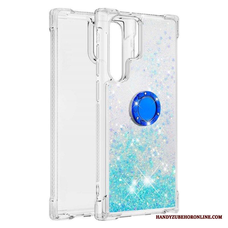 Kuori Samsung Galaxy S22 Ultra 5G Glitter Ring-kiinnike