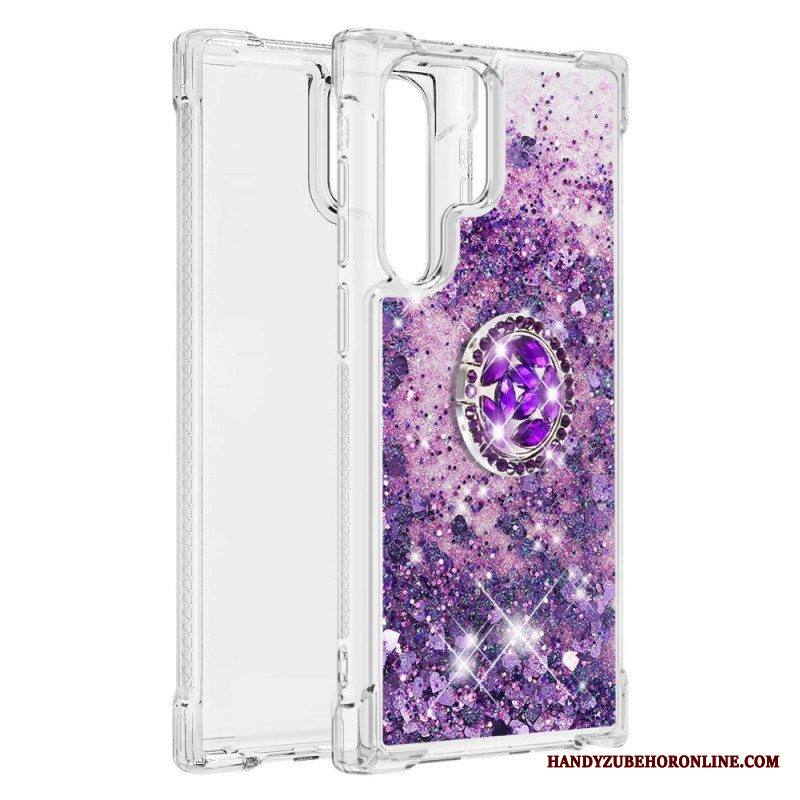 Kuori Samsung Galaxy S22 Ultra 5G Glitter Ring-kiinnike