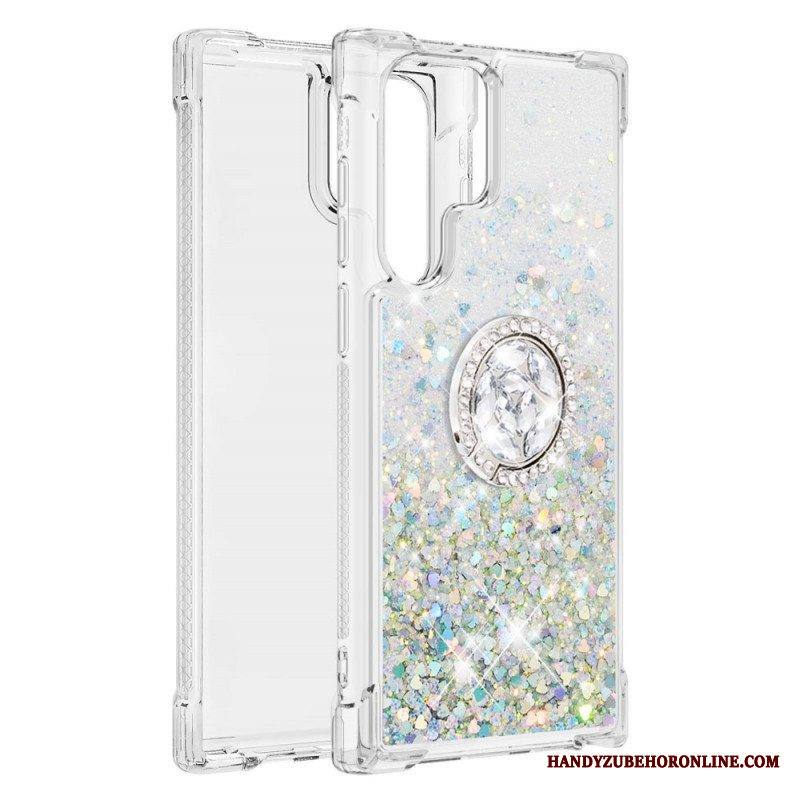 Kuori Samsung Galaxy S22 Ultra 5G Glitter Ring-kiinnike