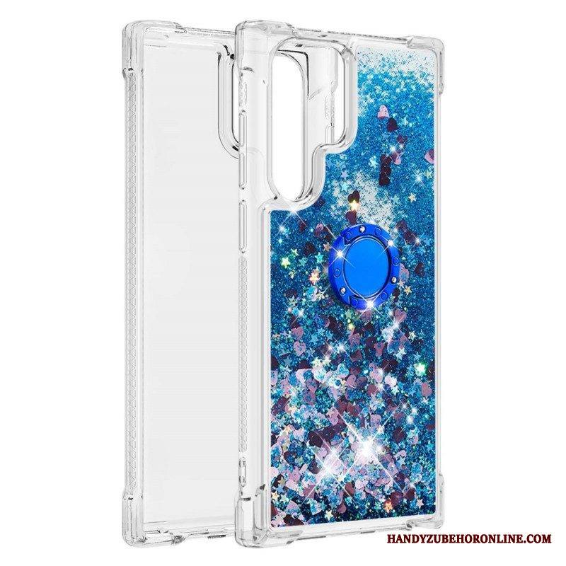 Kuori Samsung Galaxy S22 Ultra 5G Glitter Ring-kiinnike