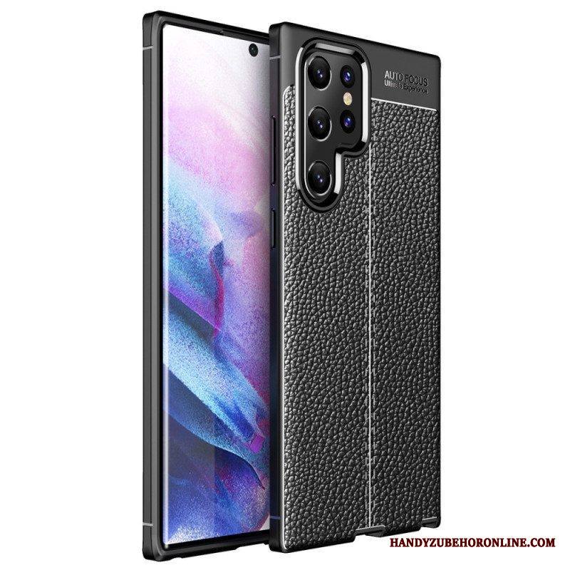 Kuori Samsung Galaxy S22 Ultra 5G Kaksilinjainen Litsi-nahkaefekti