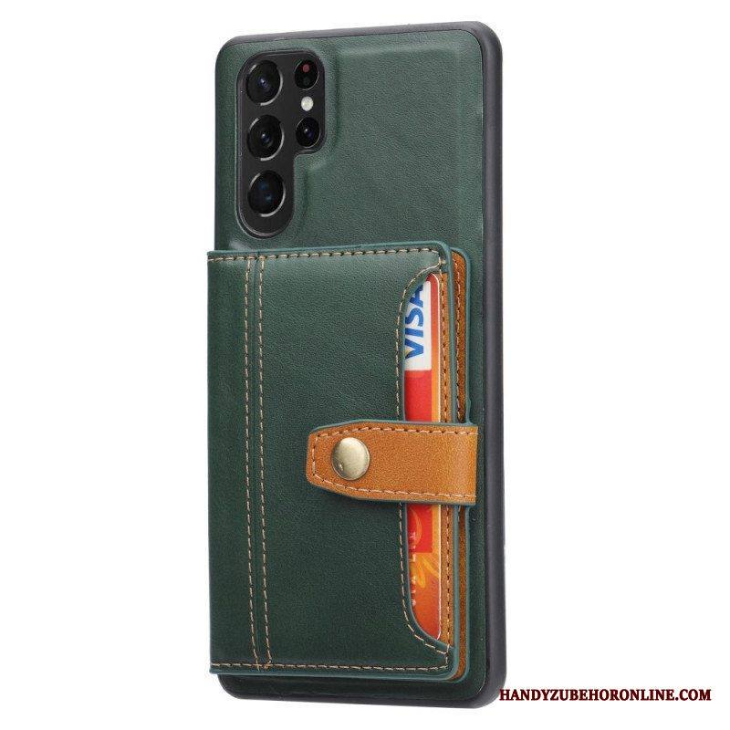 Kuori Samsung Galaxy S22 Ultra 5G Korttipidikkeen Tukihihna