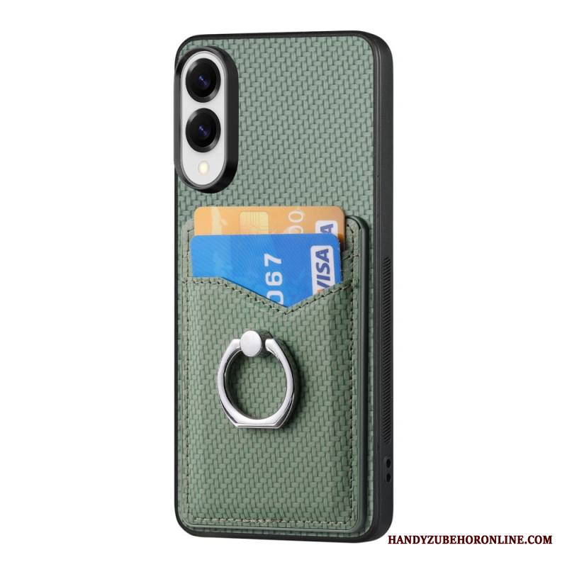 Kuori Samsung Galaxy S25 5g Edge Hiilikuituinen Korttikotelo Ja Rengasteline Suojakuori