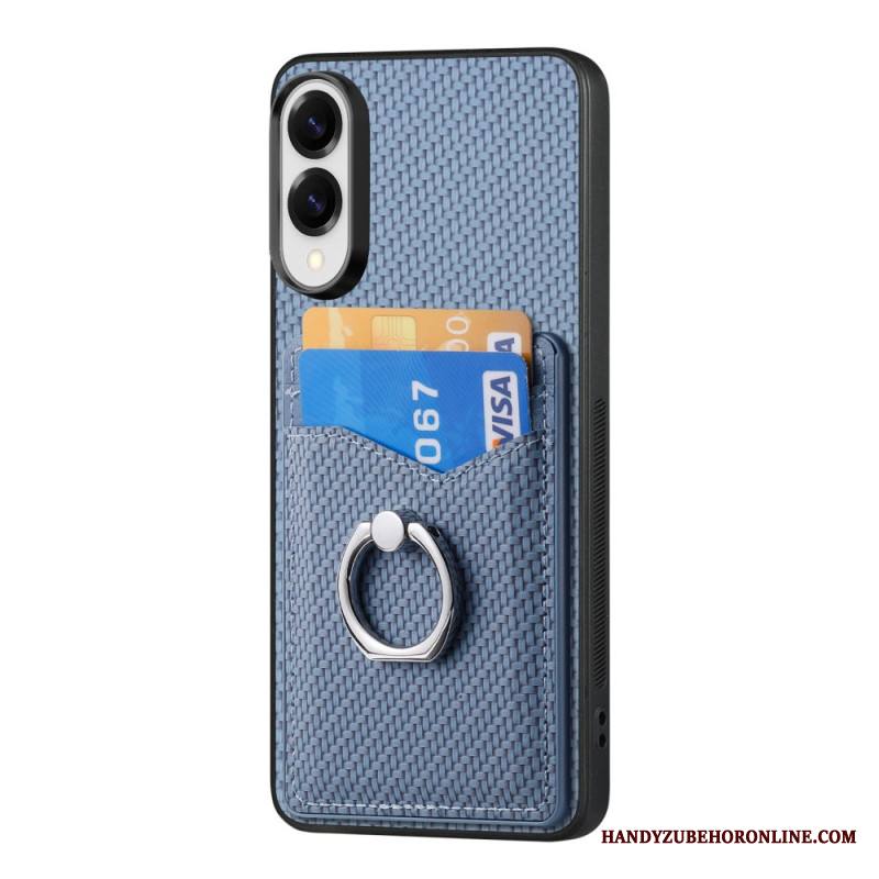 Kuori Samsung Galaxy S25 5g Edge Hiilikuituinen Korttikotelo Ja Rengasteline Suojakuori