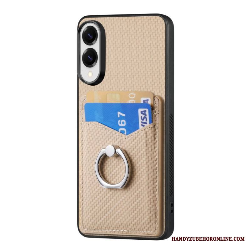 Kuori Samsung Galaxy S25 5g Edge Hiilikuituinen Korttikotelo Ja Rengasteline Suojakuori