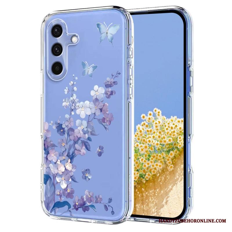 Kuori Samsung Galaxy S25 Fe Läpinäkyvä Kukka- Ja Perhoskuvio Suojakuori