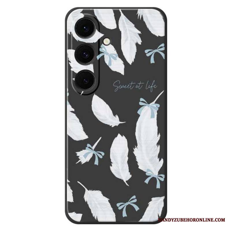 Kuori Samsung Galaxy S25 Fe Valkoinen Höyhen-silikoni