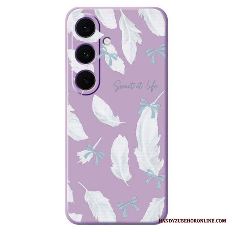 Kuori Samsung Galaxy S25 Fe Valkoinen Höyhen-silikoni