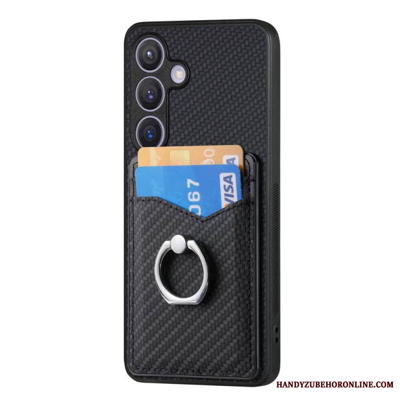 Kuori Samsung Galaxy S25 Plus 5g Hiilikuitukorttikotelo Ja Sormuskotelo