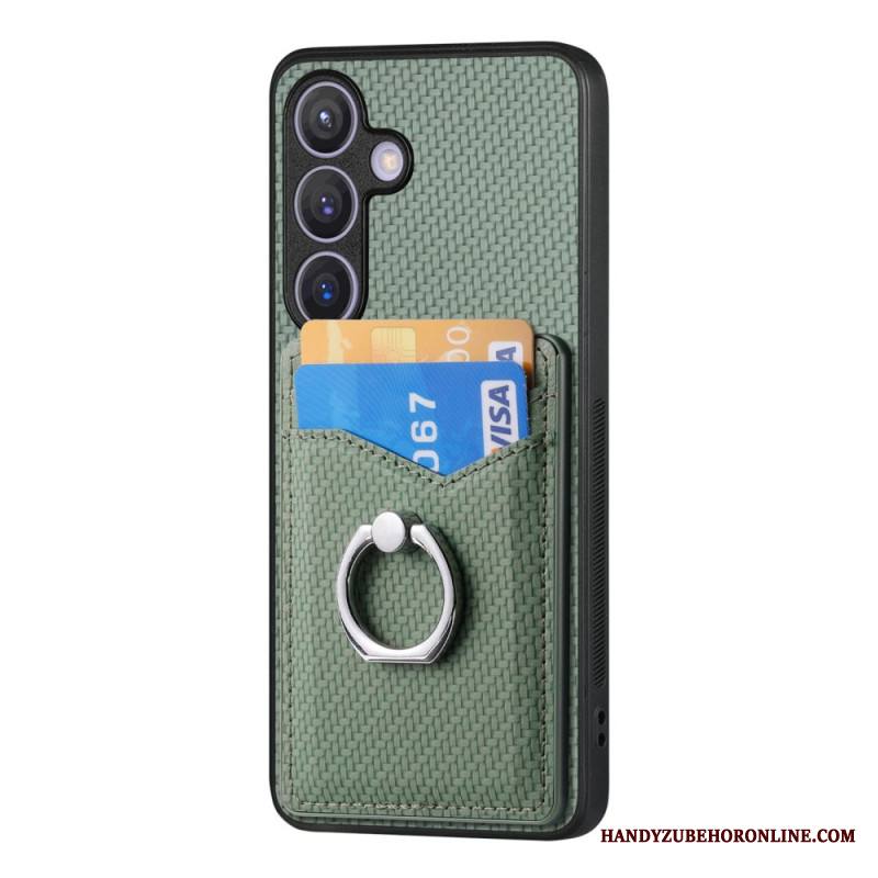 Kuori Samsung Galaxy S25 Plus 5g Hiilikuitukorttikotelo Ja Sormuskotelo