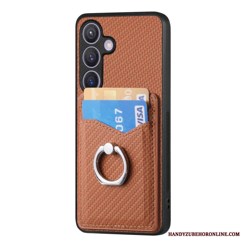 Kuori Samsung Galaxy S25 Plus 5g Hiilikuitukorttikotelo Ja Sormuskotelo