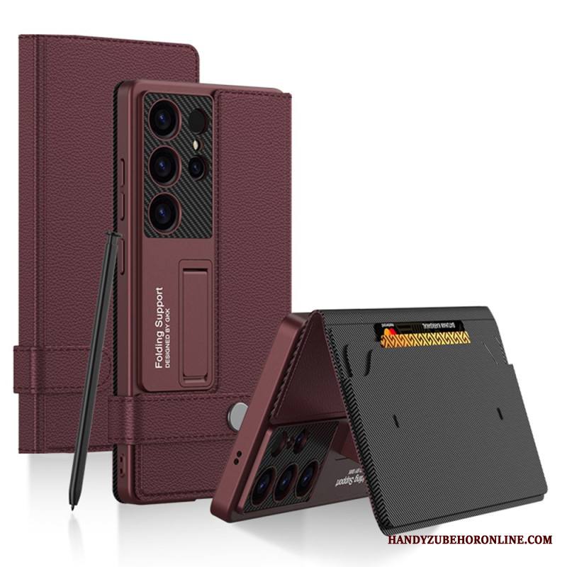 Kuori Samsung Galaxy S25 Ultra 5g Gkk-korttikotelolla Ja Jalustalla