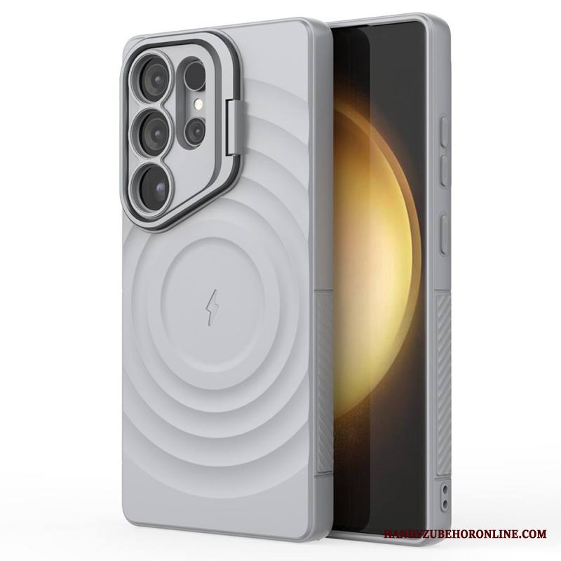 Kuori Samsung Galaxy S25 Ultra 5g Magsafe-yhteensopiva Aaltoileva Muotoilu Jalustalla Suojakuori