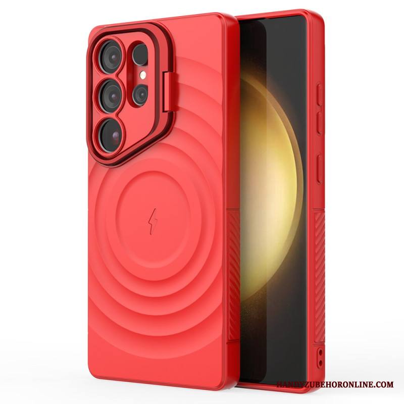 Kuori Samsung Galaxy S25 Ultra 5g Magsafe-yhteensopiva Aaltoileva Muotoilu Jalustalla Suojakuori