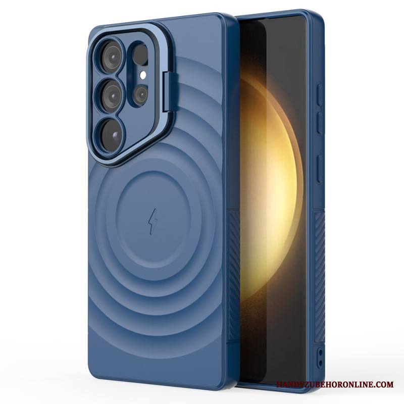 Kuori Samsung Galaxy S25 Ultra 5g Magsafe-yhteensopiva Aaltoileva Muotoilu Jalustalla Suojakuori