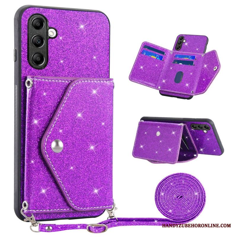 Kuori Samsung Galaxy S26 Kimaltava Korttiteline Ja Olkahihna