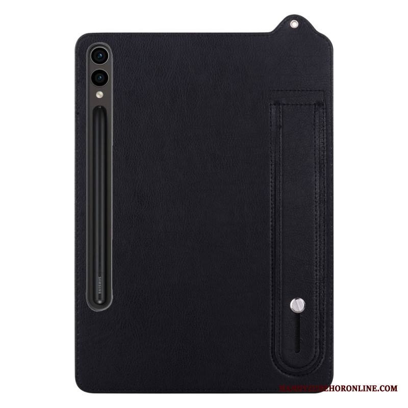 Kuori Samsung Galaxy Tab S10 Plus Nahkaefekti Kynäpidike Ja Hihna