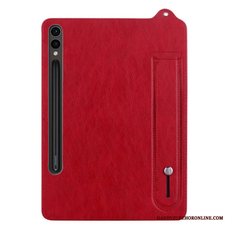 Kuori Samsung Galaxy Tab S10 Plus Nahkaefekti Kynäpidike Ja Hihna