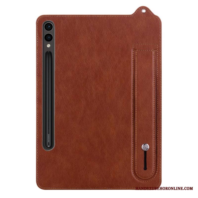 Kuori Samsung Galaxy Tab S10 Plus Nahkaefekti Kynäpidike Ja Hihna
